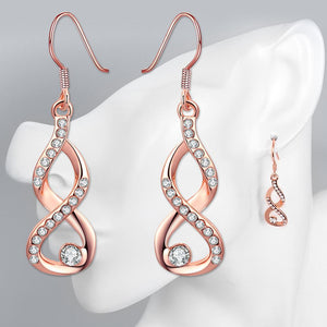 Long Rhinestone Dangle Earrings Stylish Infinite Figure 8 Zircon Earrings Jewelry for Women-Bijoux Pour Elle