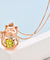 Lucky Cat Dancing Stone Pendant Necklace Solid 925 Sterling Silver Rose Gold Color-Bijoux Pour Elle