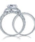 Luxury 925 Sterling Silver Wedding Anniversary Ring Set Vintage Created Diamond-Bijoux Pour Elle