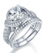 Luxury 925 Sterling Silver Wedding Anniversary Ring Set Vintage Created Diamond-Bijoux Pour Elle