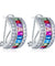Muti-Color Stones Solid 925 Sterling Silver Earrings Jewelry Lady New Style-Bijoux Pour Elle