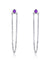 Natural Amethyst 925 Sterling Silver Drop Earrings-Bijoux Pour Elle