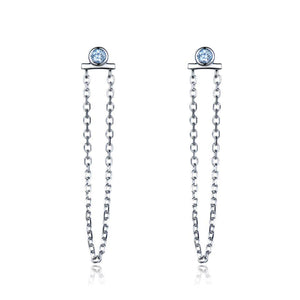 Natural sky blue topaz drop earrings for women-Bijoux Pour Elle