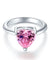 Newborn Baby 925 Sterling Silver Ring Pink Heart Simulated Diamond Photo Prop-Bijoux Pour Elle