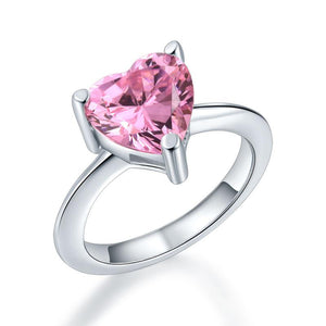 Newborn Baby 925 Sterling Silver Ring Pink Heart Simulated Diamond Photo Prop-Bijoux Pour Elle