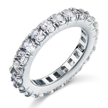 Oval Cut Eternity Sterling 925 Silver Simulated Diamond Ring-Bijoux Pour Elle