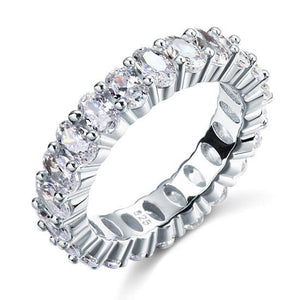 Oval Cut Simulated Diamond 925 Silver Wedding Ring Band Jewelry-Bijoux Pour Elle