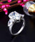 Pear Cut 4 Carat Solid 925 Sterling Silver Ring Three-Stone Pageant Luxury Jewelry-Bijoux Pour Elle