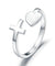 Plain Solid 925 Sterling Silver Ring Cross Heart for Lady Trendy Stylish-Bijoux Pour Elle