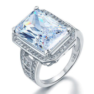 Radiant Cut Simulated Diamond 925 Sterling Silver Ring-Bijoux Pour Elle