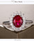 Real 925 Sterling Silver Nano Red Gemstone Ruby Princess Diana Rings For Women-Bijoux Pour Elle