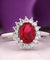 Real 925 Sterling Silver Nano Red Gemstone Ruby Princess Diana Rings For Women-Bijoux Pour Elle