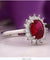 Real 925 Sterling Silver Nano Red Gemstone Ruby Princess Diana Rings For Women-Bijoux Pour Elle