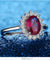 Real 925 Sterling Silver Nano Red Gemstone Ruby Princess Diana Rings For Women-Bijoux Pour Elle