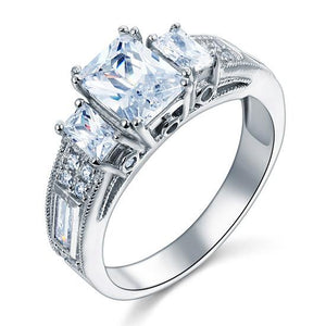 Simulated Diamond 925 Sterling Silver Ring Vintage Style-Bijoux Pour Elle
