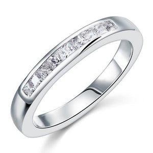 Simulated Diamond Princess Cut Sterling 925 Silver Ring-Bijoux Pour Elle