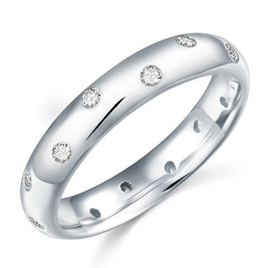 Simulated Diamond Wedding Band Sterling 925 Silver Ring-Bijoux Pour Elle
