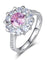 Snowflake 925 Sterling Silver Wedding Promise Anniversary Ring 1 Ct Fancy Pink Simulated Diamond-Bijoux Pour Elle