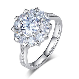 Snowflake 925 Sterling Silver Wedding Promise Anniversary Ring 1 Ct Simulated Diamond-Bijoux Pour Elle