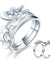 Solid 925 Sterling Silver 2-Pcs Butterfly Flower Simulated Diamond Ring Set Lady Jewelry 2017 New Design-Bijoux Pour Elle