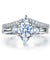 Solid 925 Sterling Silver 2-Pcs Wedding Engagement Ring Set 1 Ct Round Cut Jewelry-Bijoux Pour Elle