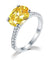 Solid 925 Sterling Silver 4 Carat Anniversary Luxury Ring Yellow Canary Oval Party Jewelry-Bijoux Pour Elle