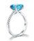 Solid 925 Sterling Silver 4 Carat Anniversary Ring Blue Oval Party Luxury Jewelry-Bijoux Pour Elle