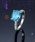 Solid 925 Sterling Silver 4 Carat Anniversary Ring Blue Oval Party Luxury Jewelry-Bijoux Pour Elle