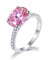 Solid 925 Sterling Silver 4 Carat Anniversary Ring Fancy Pink Oval Cut Luxury Jewelry-Bijoux Pour Elle