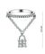 Solid 925 Sterling Silver Band Ring Dangle Purse Sparkling CZ for Lady Trendy Stylish Simulated Diamond-Bijoux Pour Elle