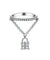 Solid 925 Sterling Silver Band Ring Dangle Purse Sparkling CZ for Lady Trendy Stylish Simulated Diamond-Bijoux Pour Elle