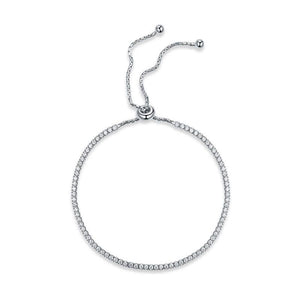Solid 925 Sterling Silver Bracelet Adjustable Fashion Birthday Bridesmaid Gift-Bijoux Pour Elle