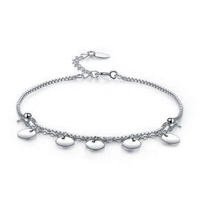 Solid 925 Sterling Silver Bracelet Dangle Circle Fashion Bridesmaid Wedding Gift-Bijoux Pour Elle