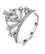 Solid 925 Sterling Silver Crown Ring 1 Carat Pear Cut Simulated Diamond for Lady Trendy Stylish Jewelry-Bijoux Pour Elle