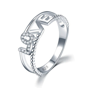 Solid 925 Sterling Silver Ring Band Fashion LOVE 2018 New Style for Girls / Ladies-Bijoux Pour Elle