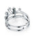 Solid 925 Sterling Silver Ring Crown Shape Simulated Diamond for Lady Trendy Stylish Jewelry-Bijoux Pour Elle