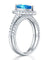 Sterling 925 Silver Bridal Wedding Engagement Ring Set 2 Carat Pear Fancy Blue Simulated Diamond Jewelry-Bijoux Pour Elle