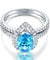 Sterling 925 Silver Bridal Wedding Engagement Ring Set 2 Carat Pear Fancy Blue Simulated Diamond Jewelry-Bijoux Pour Elle
