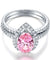 Sterling 925 Silver Bridal Wedding Engagement Ring Set 2 Carat Pear Fancy Pink Simulated Diamond Jewelry-Bijoux Pour Elle
