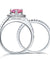 Sterling 925 Silver Bridal Wedding Engagement Ring Set 2 Carat Pear Fancy Pink Simulated Diamond Jewelry-Bijoux Pour Elle