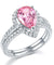 Sterling 925 Silver Bridal Wedding Engagement Ring Set 2 Carat Pear Fancy Pink Simulated Diamond Jewelry-Bijoux Pour Elle