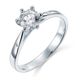 Sterling 925 Silver Simulated Diamond Wedding Engagement Ring-Bijoux Pour Elle