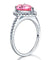 Sterling 925 Silver Wedding Engagement Ring Pear Fancy Pink Created Simulated Jewelry-Bijoux Pour Elle