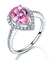 Sterling 925 Silver Wedding Engagement Ring Pear Fancy Pink Created Simulated Jewelry-Bijoux Pour Elle