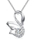 Swan Pendant Necklace Solid 925 Sterling Silver Jewelry Simulated Diamond-Bijoux Pour Elle