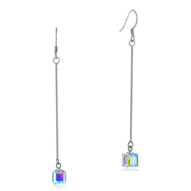 Top Quality Dangle Drop Line 925 Sterling Silver Earrings AB Austrian Crystal Party Birthday Gift-Bijoux Pour Elle