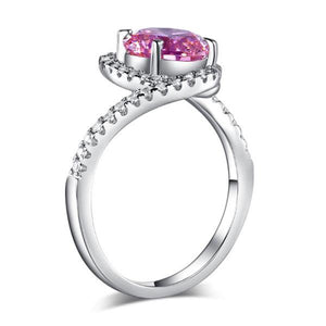 Twist Curl 925 Sterling Silver Wedding Engagement Ring 2 Ct Fancy Pink Simulated Diamond Promise Anniversary-Bijoux Pour Elle