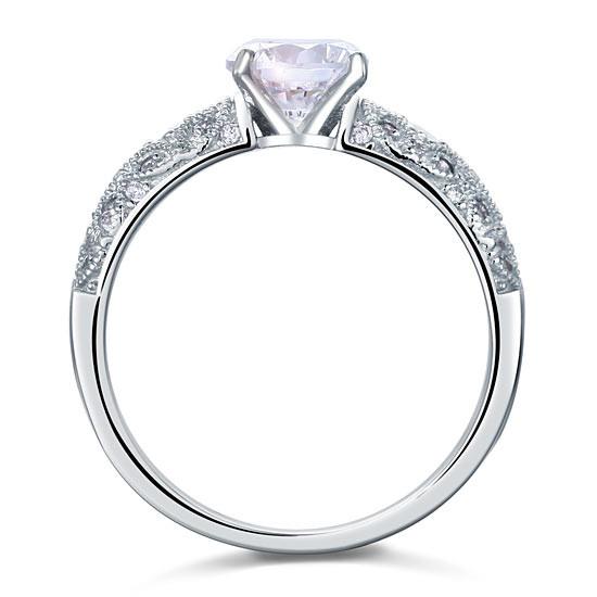 Vintage Style 1 Carat Simulated Diamond 925 Sterling Silver Bridal Wedding Engagement Ring Jewelry-Bijoux Pour Elle