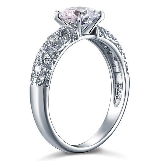 Vintage Style 1 Carat Simulated Diamond 925 Sterling Silver Bridal Wedding Engagement Ring Jewelry-Bijoux Pour Elle