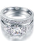 Vintage Style 1 Carat Simulated Diamond Sterling 925 Silver 2-Pc Wedding Engagement Ring Set-Bijoux Pour Elle